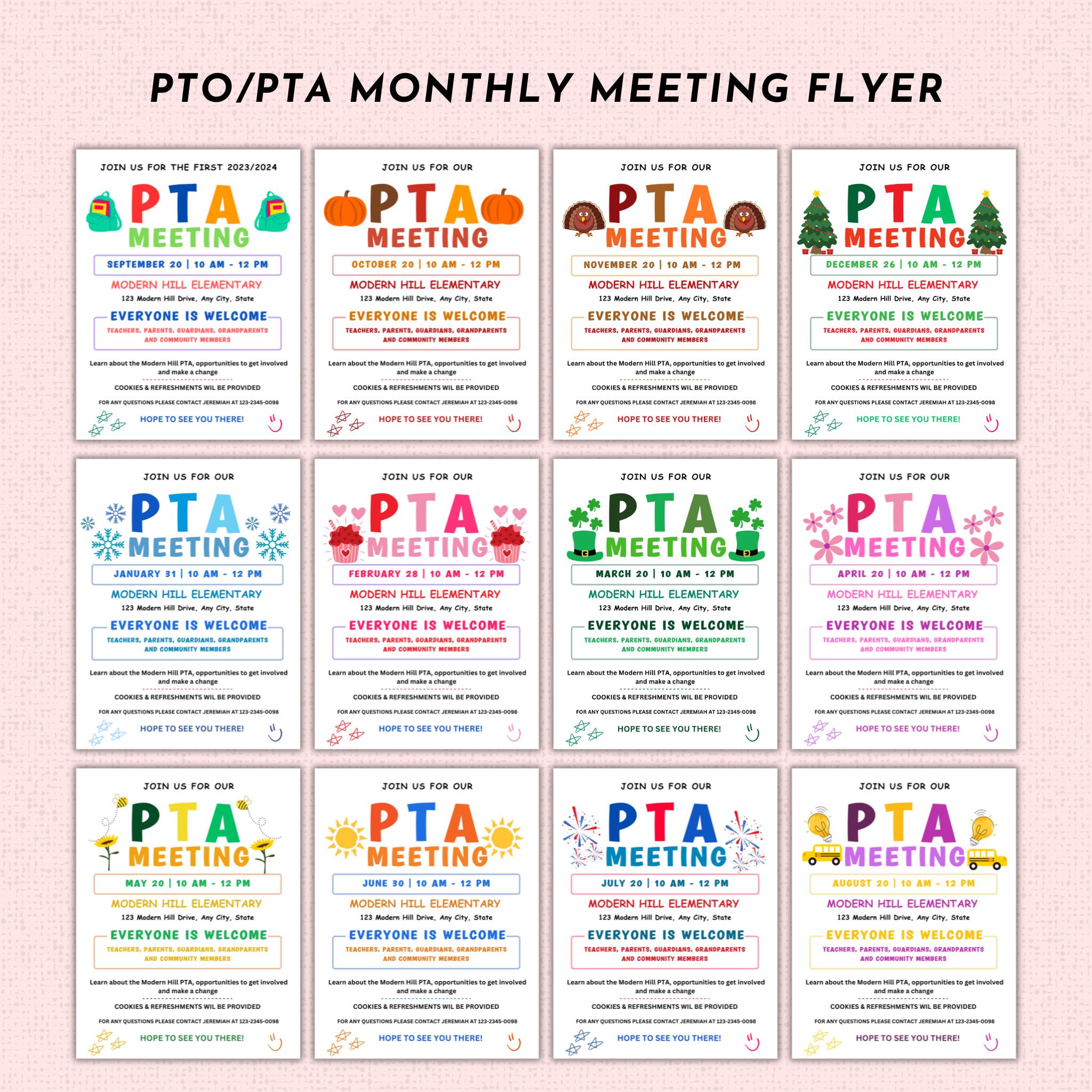 Ultimate PTO PTA Flyer/Form Template Bundle
