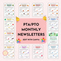 PTO Monthly Newsletter Template Bundle
