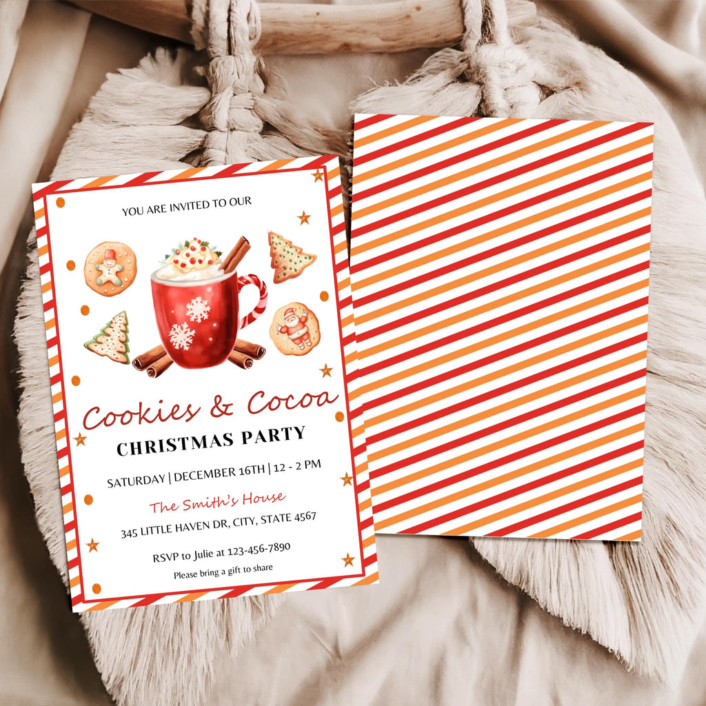 Cookies & Cocoa Christmas Party Invitation