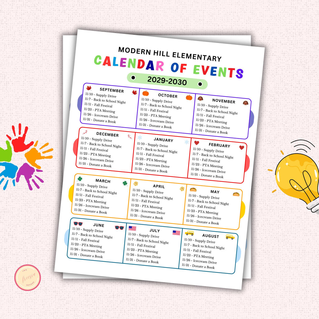 PTO Calendar of Events Flyer Template