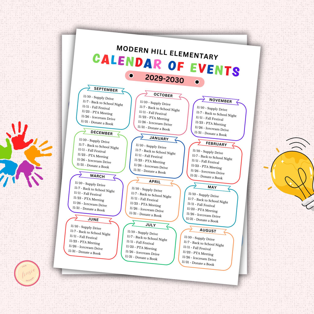 PTA Calendar of Events Flyer