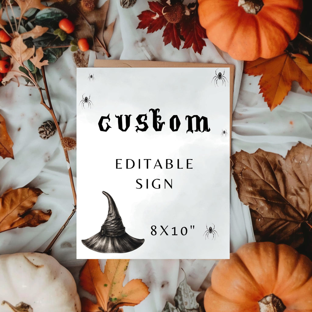 Editable Halloween Table Sign Template
