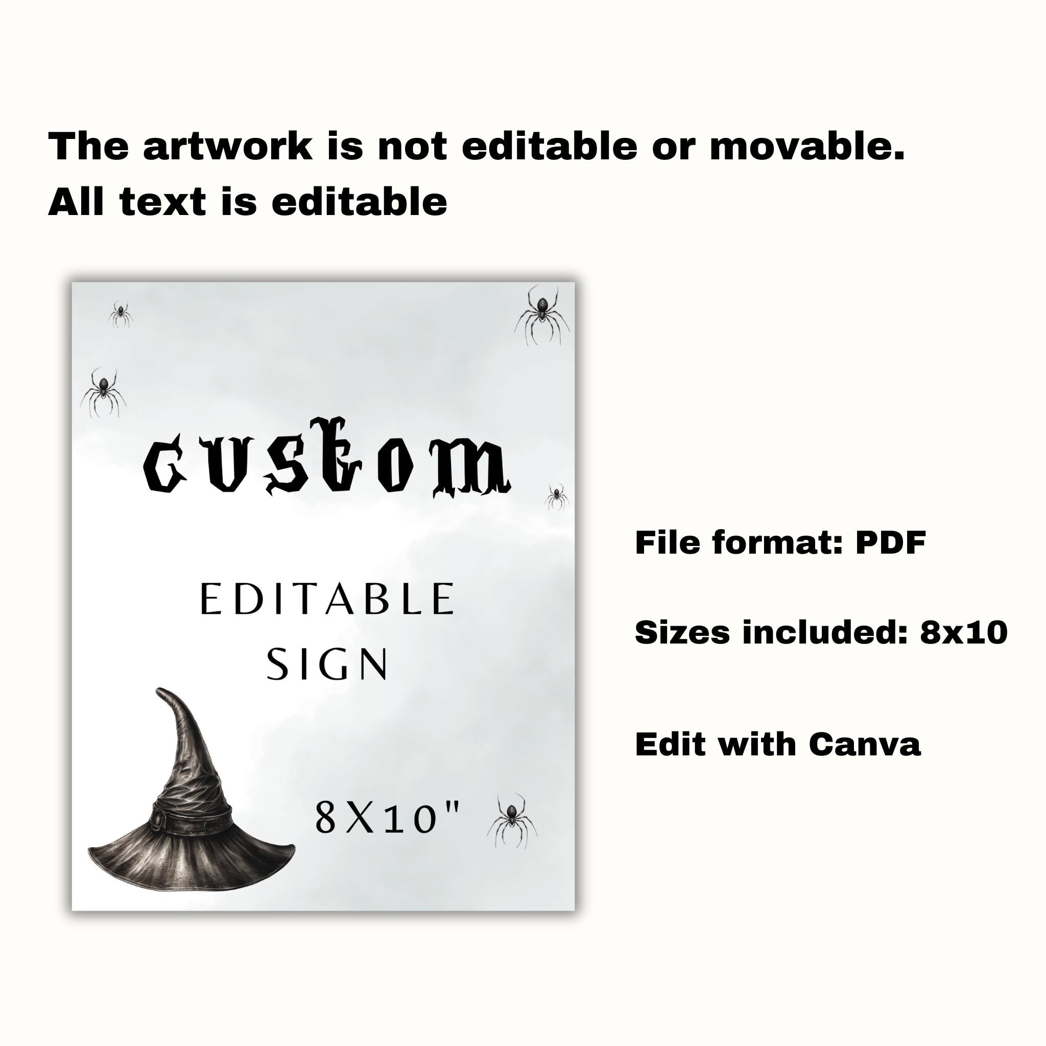 Editable Halloween Table Sign Template