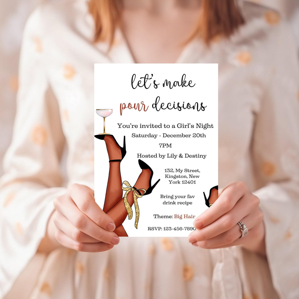 Let's Make Pour Decisions Invitation Template