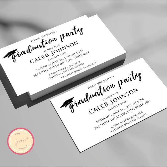 Modern Graduation Party Invitation Insert Card