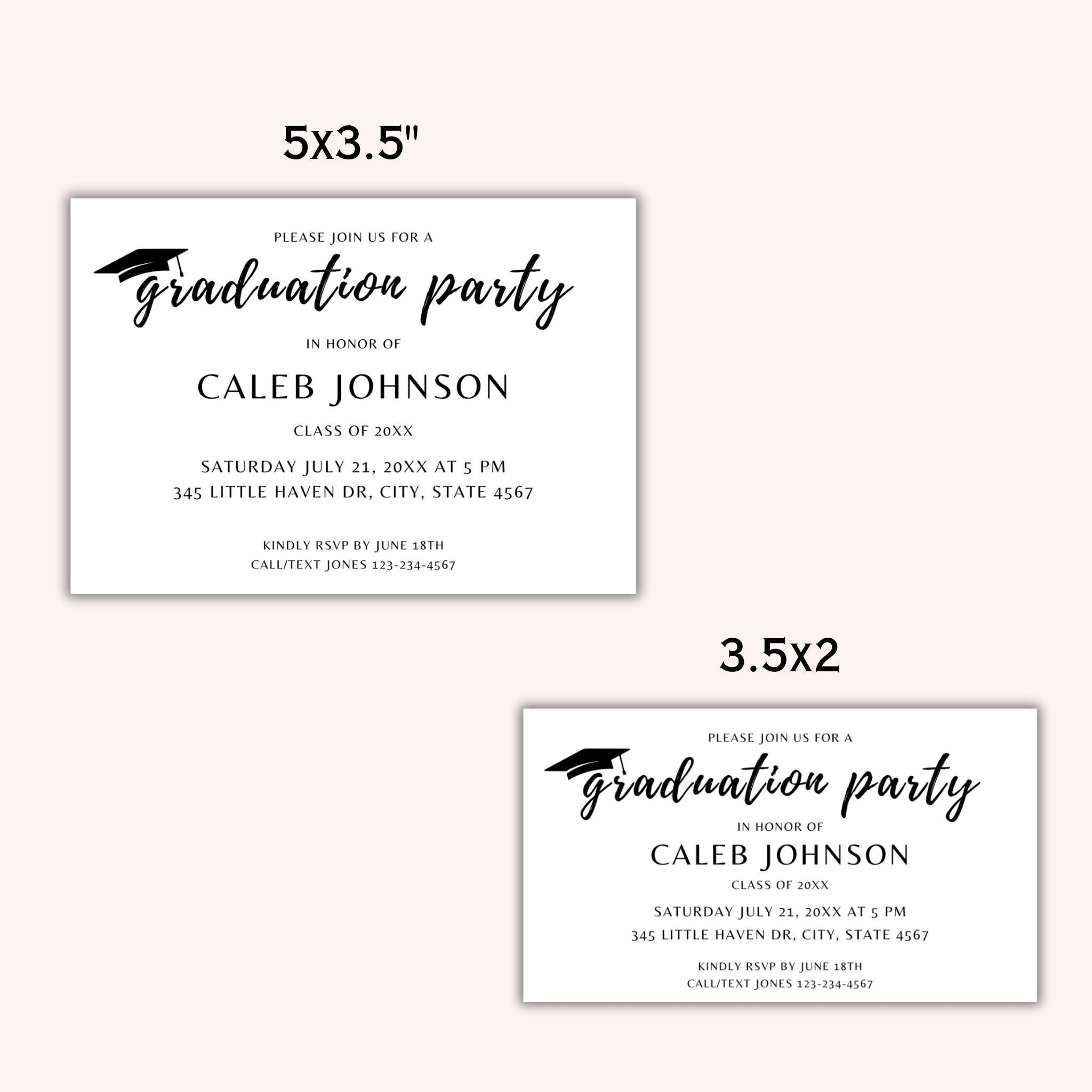 Modern Graduation Party Invitation Insert Card