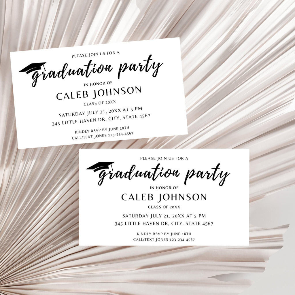 Modern Graduation Party Invitation Insert Card