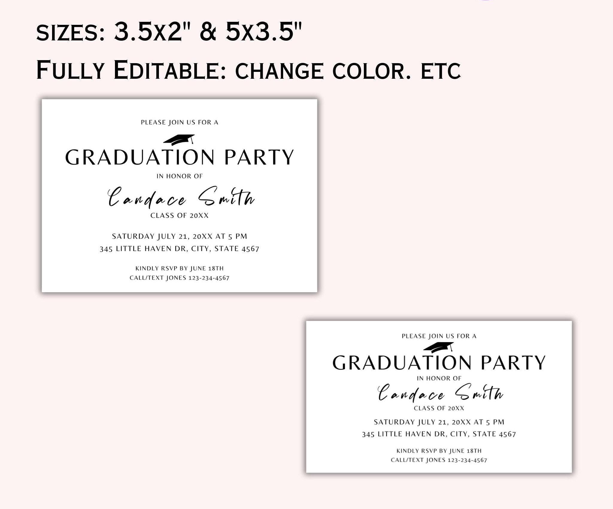 Graduation Party Invitation Insert Card