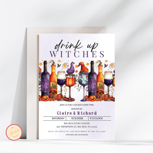 Drink Up Witches Halloween Invitation