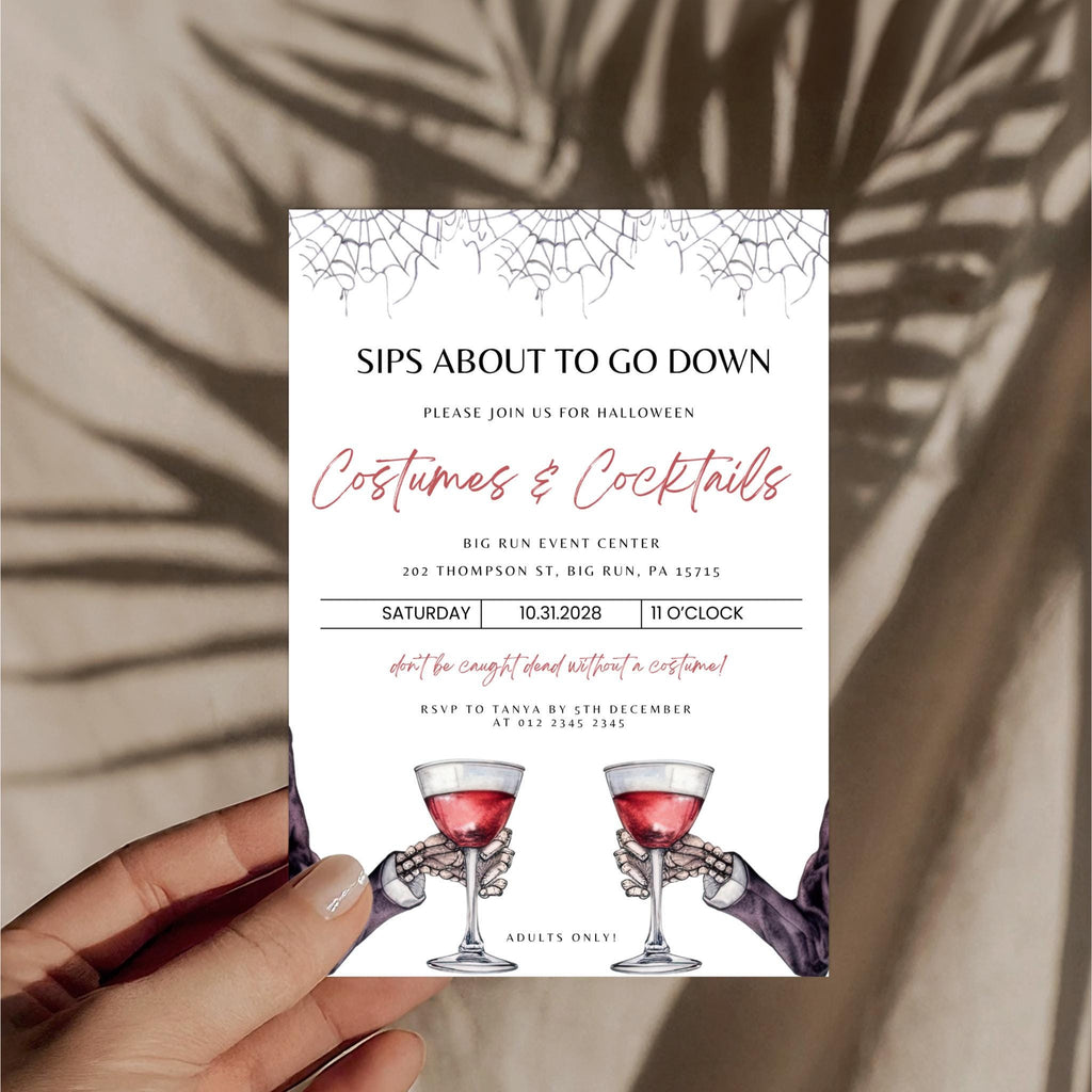 Costumes & Cocktails Halloween Invitation