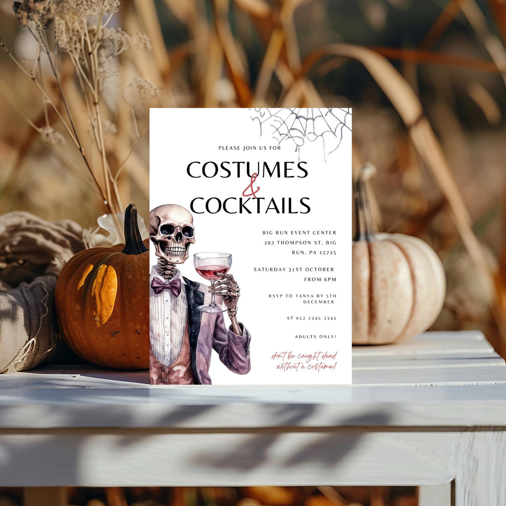 Editable Costumes and Cocktails Invitation