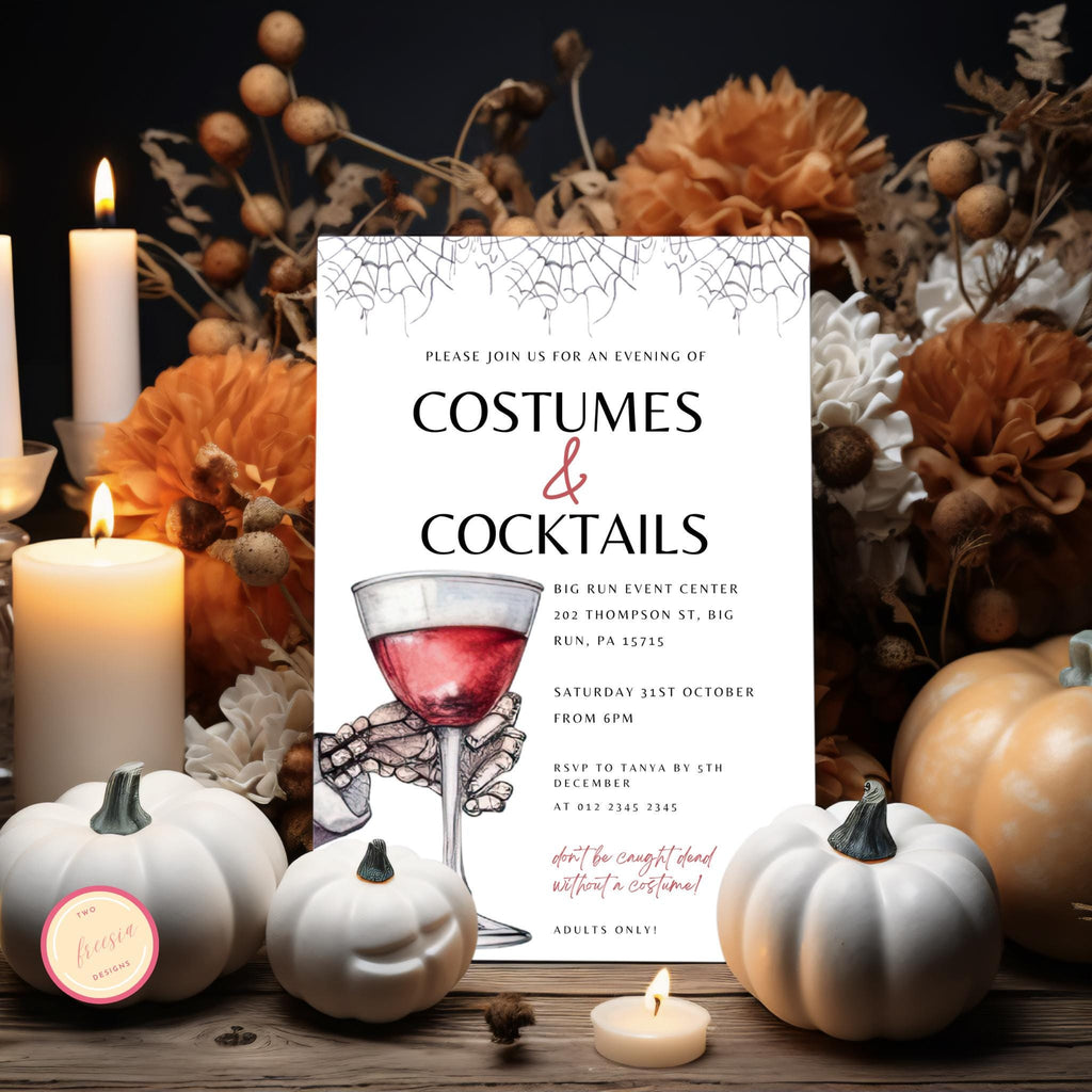 Halloween Costumes and Cocktails Invitation