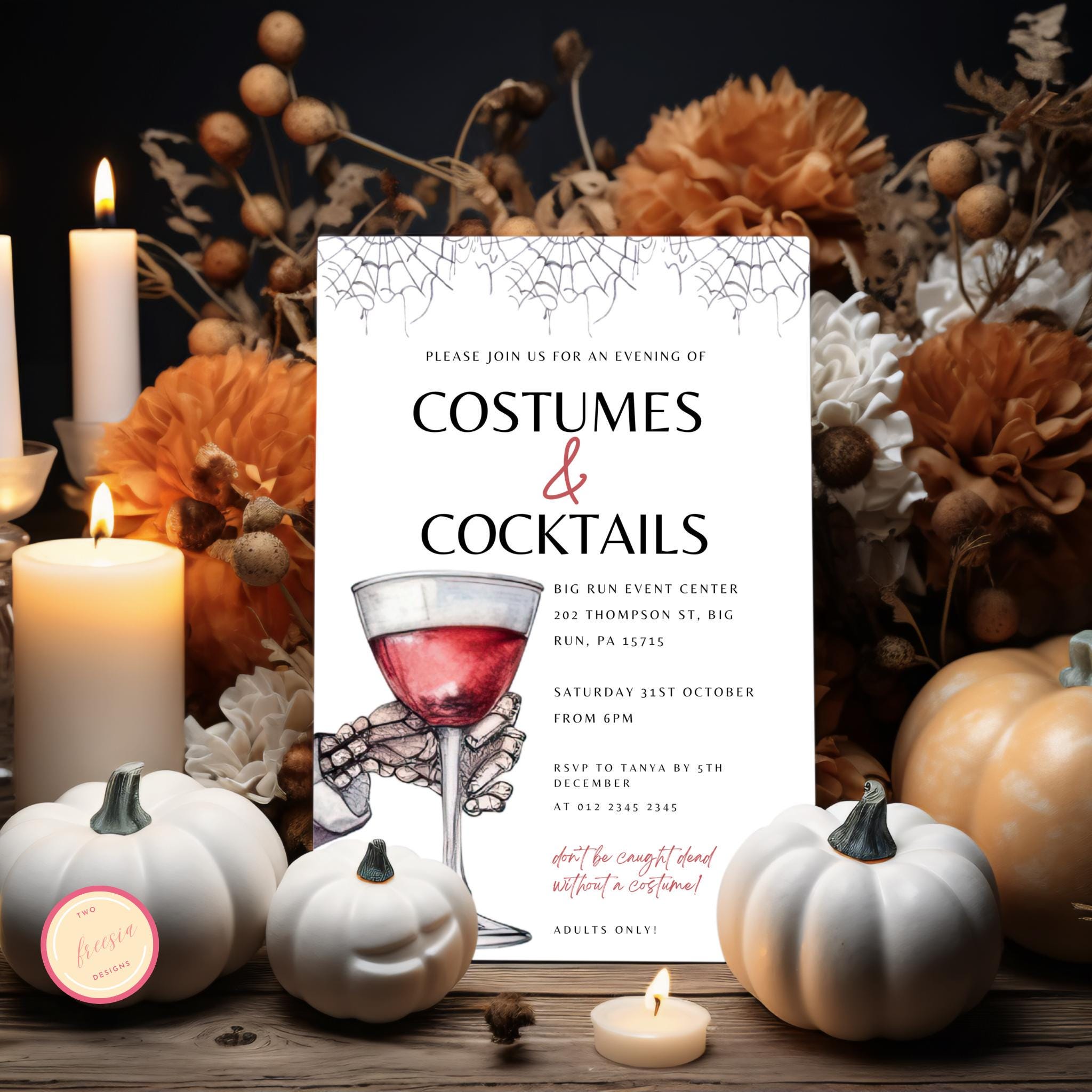 Halloween Costumes and Cocktails Invitation