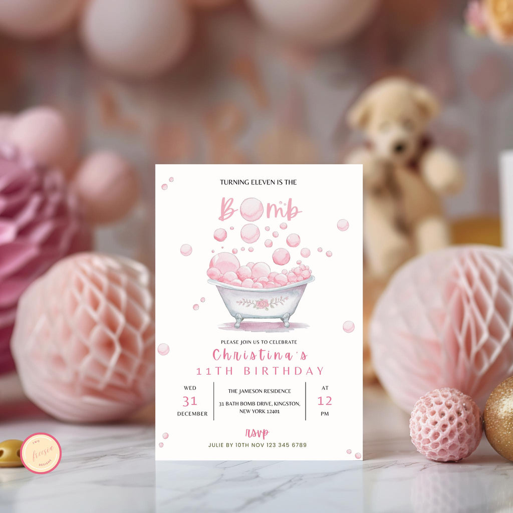 Bath Bomb Birthday Invitation