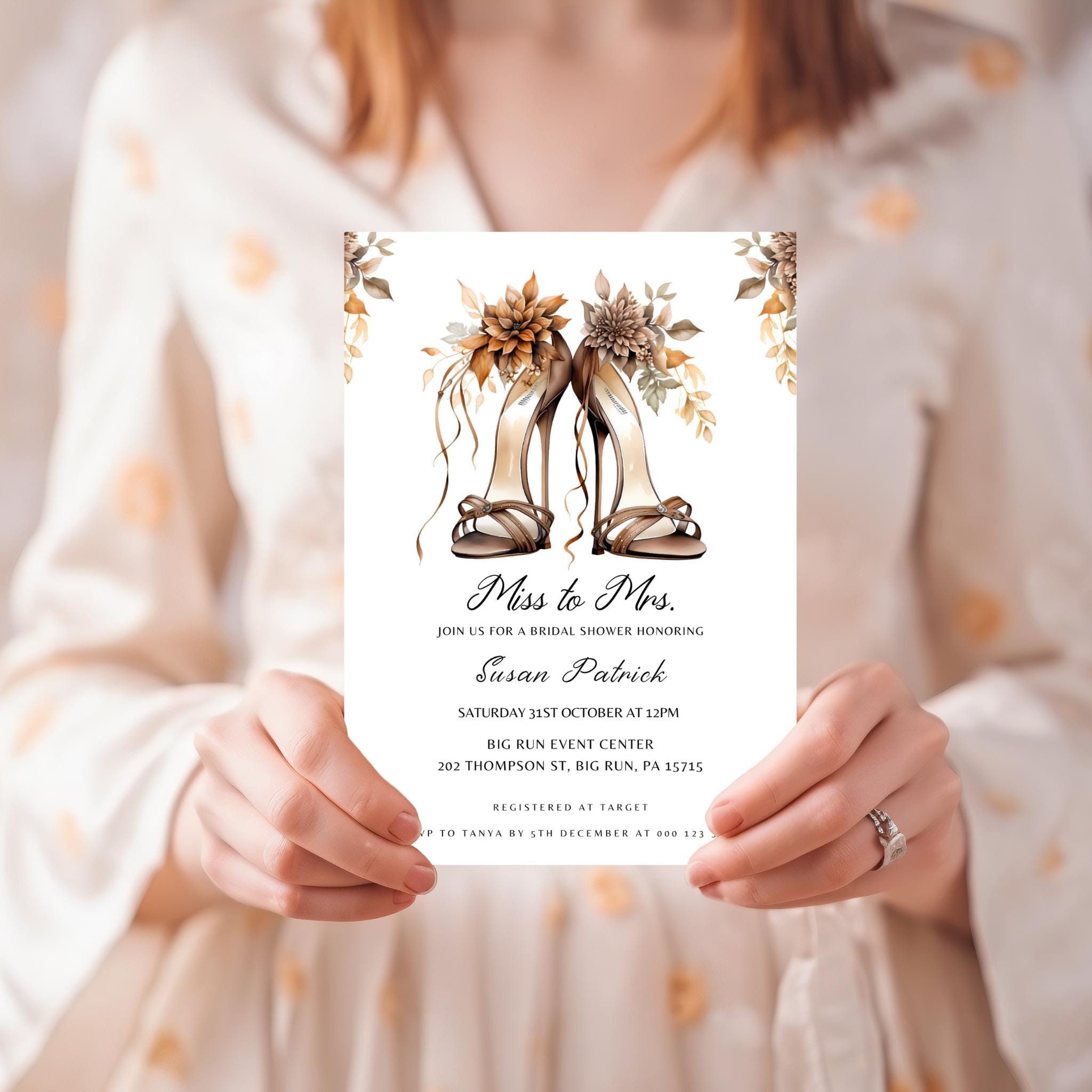 Miss to Mrs Halloween Bridal Shower Invitation