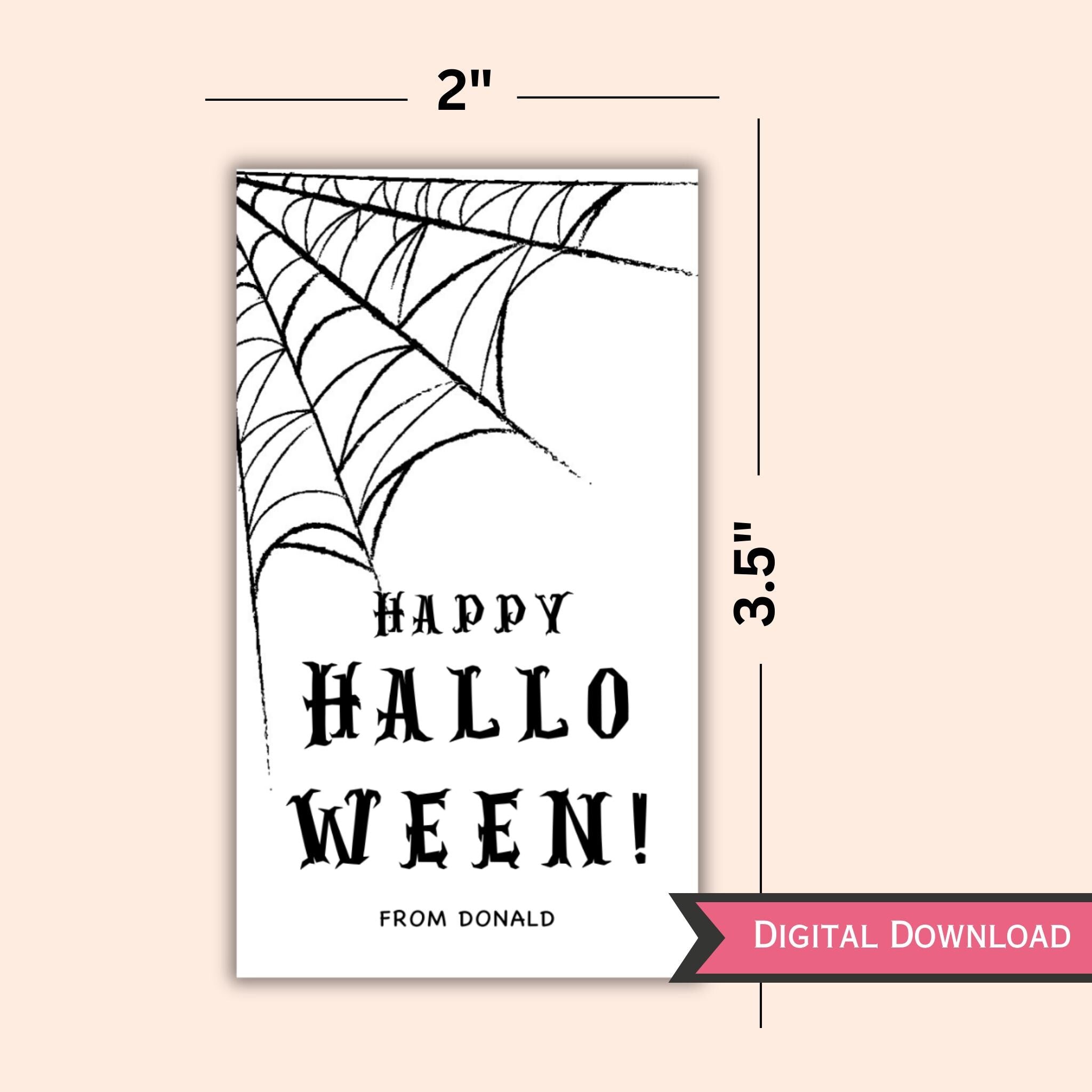 Editable Happy Halloween Gift Tag - 2x3.5" Label