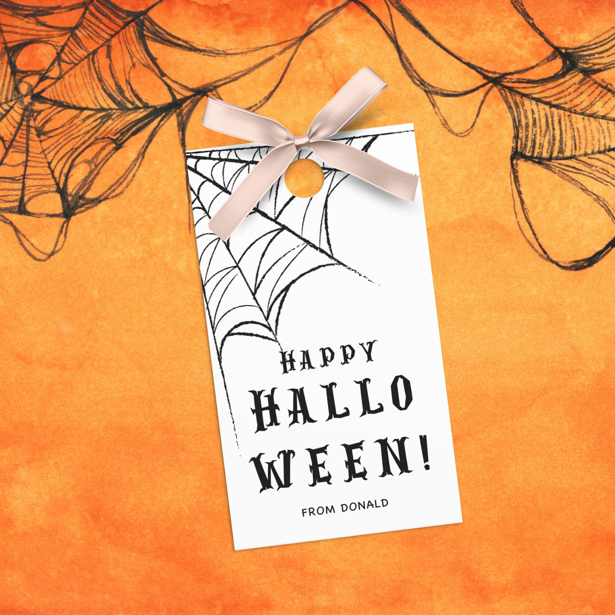 Editable Happy Halloween Gift Tag - 2x3.5" Label