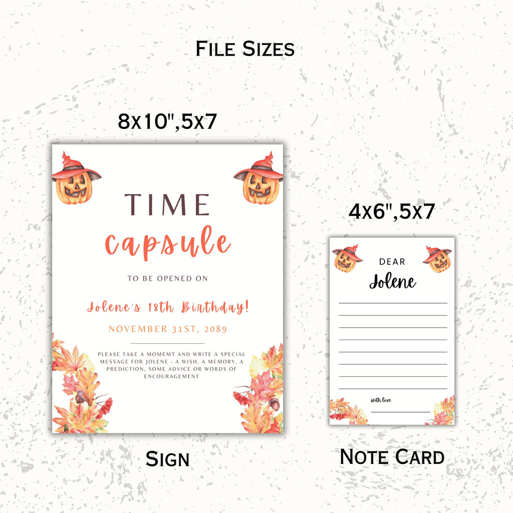 Pumpkin Time Capsule Sign