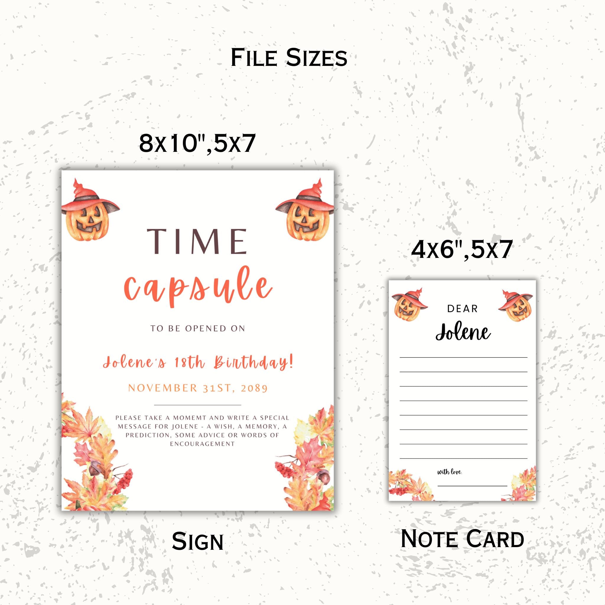 Pumpkin Time Capsule Sign