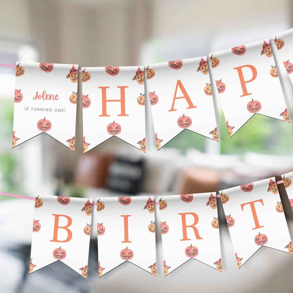 1st Pumpkin Birthday Banner