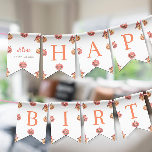 1st Pumpkin Birthday Banner