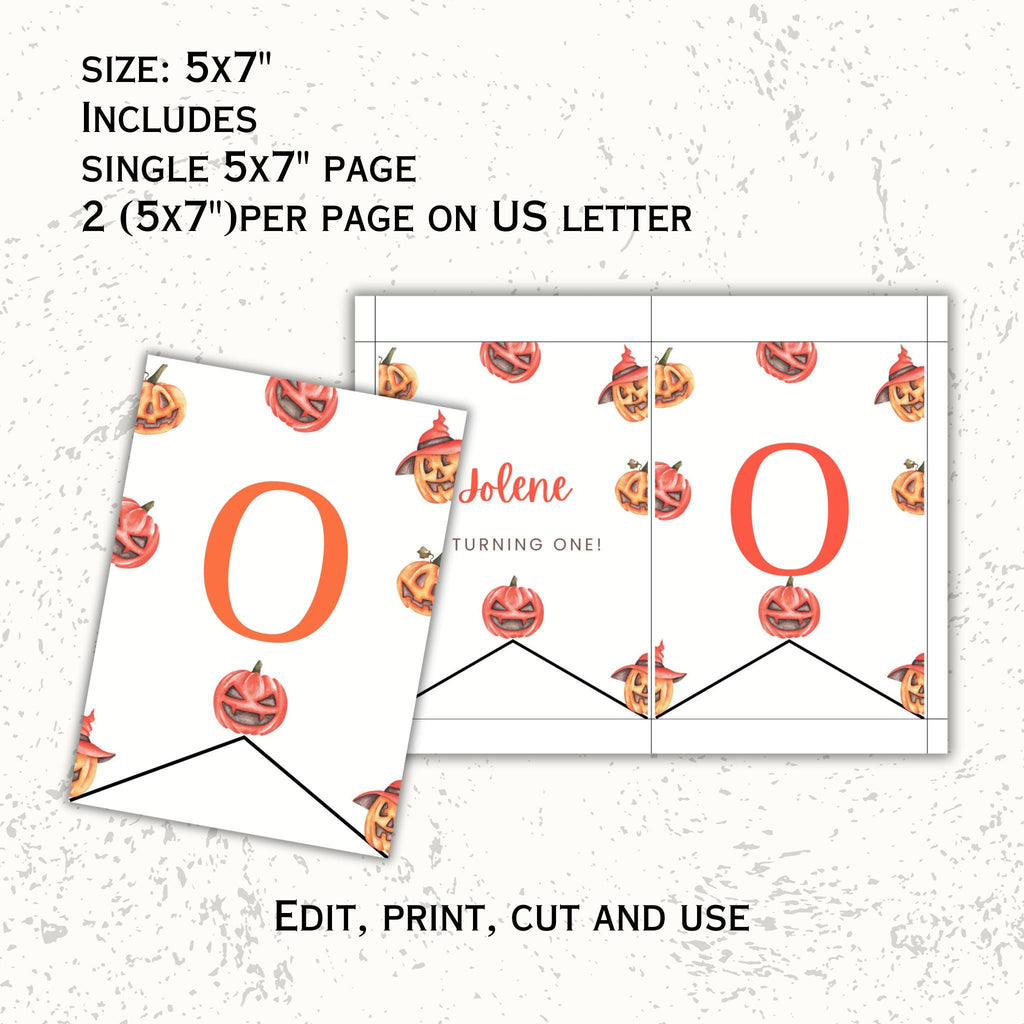 Editable Pumpkin Birthday High Chair Banner