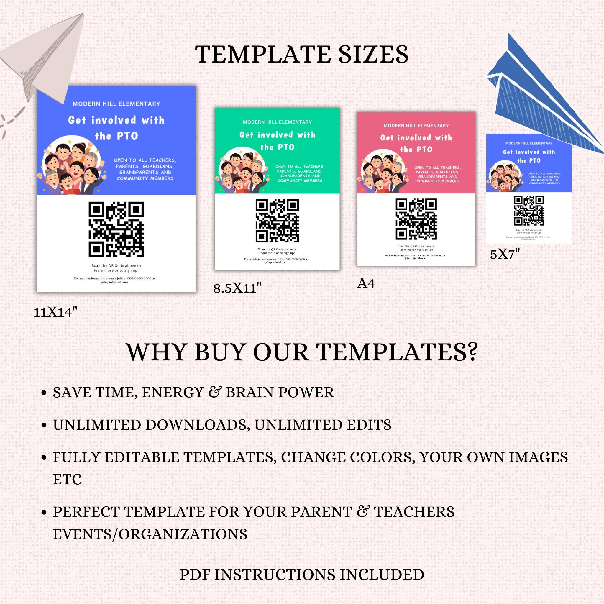 PTO Recruitment Flyer Template w/QR Code