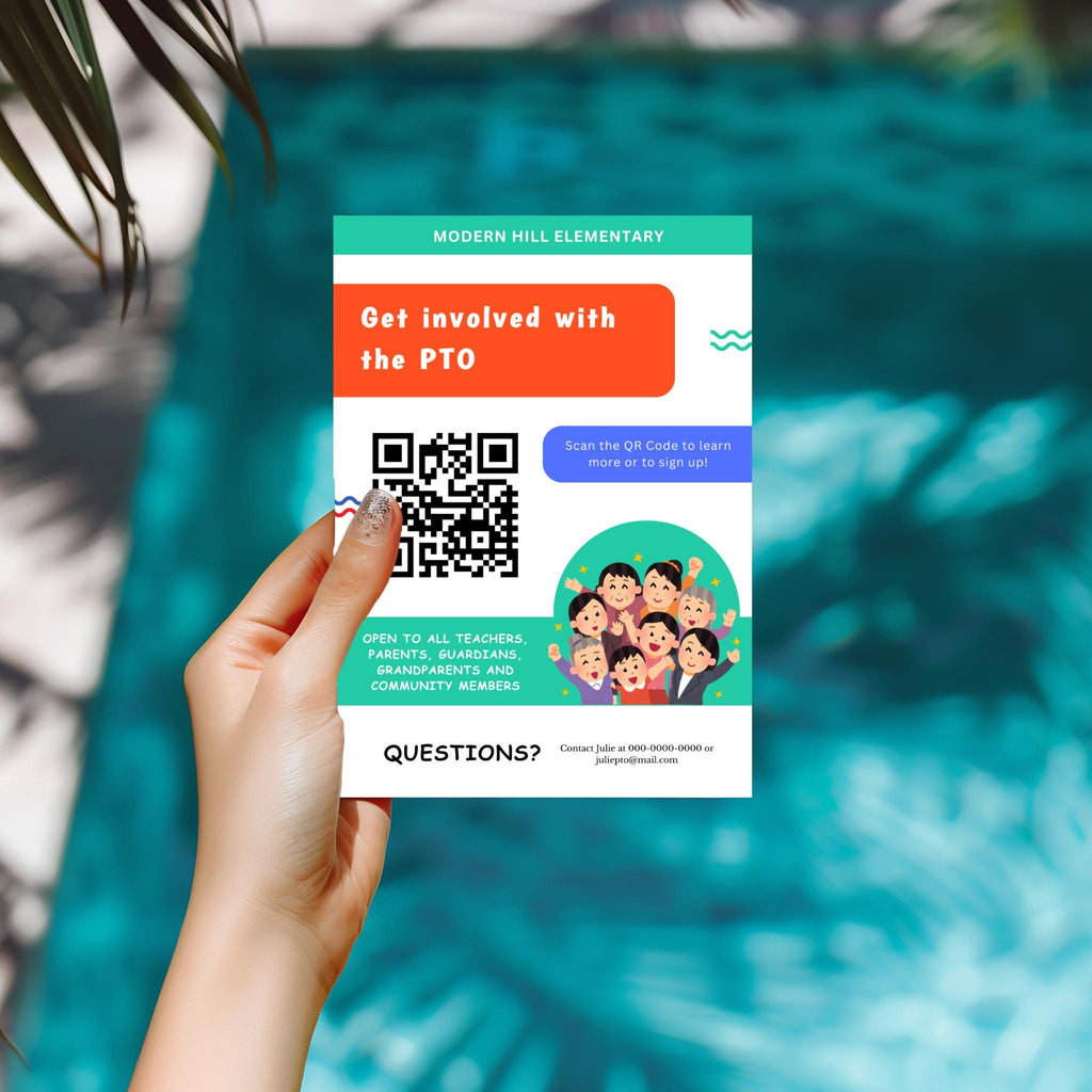 PTO Recruitment Flyer Template  w/QR Code