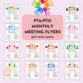 PTO Monthly Meetings Flyer Template Bundle