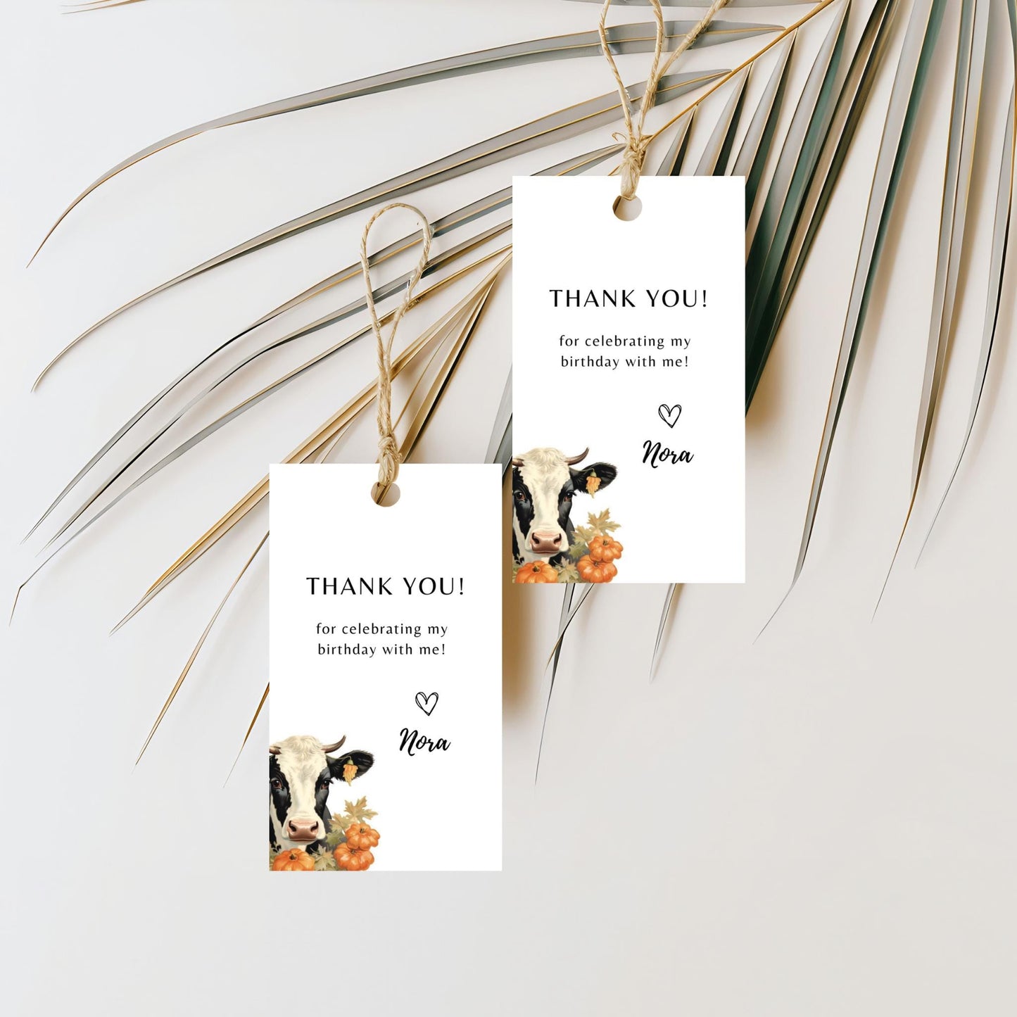 Holy Cow Pumpkin Birthday Party Favor Tag