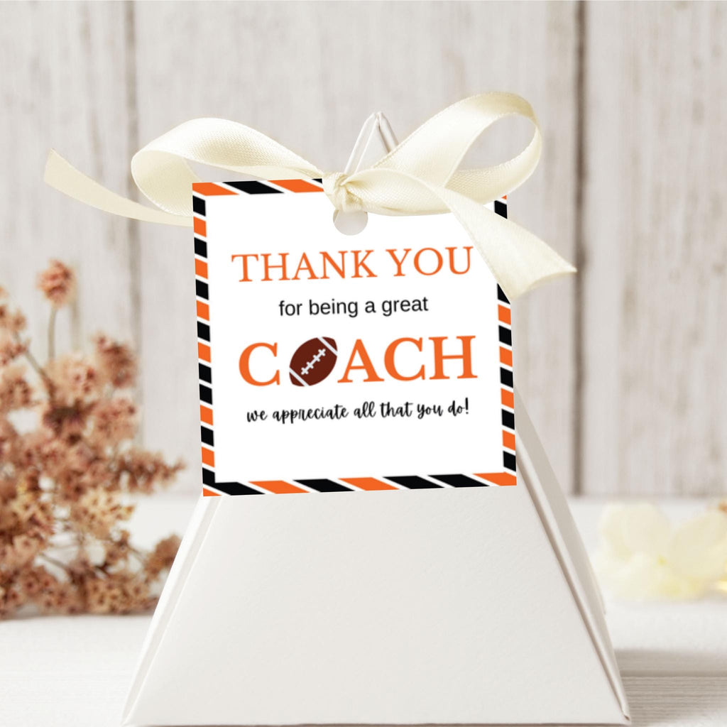 Football Coach Appreciation Tag  - Orange
