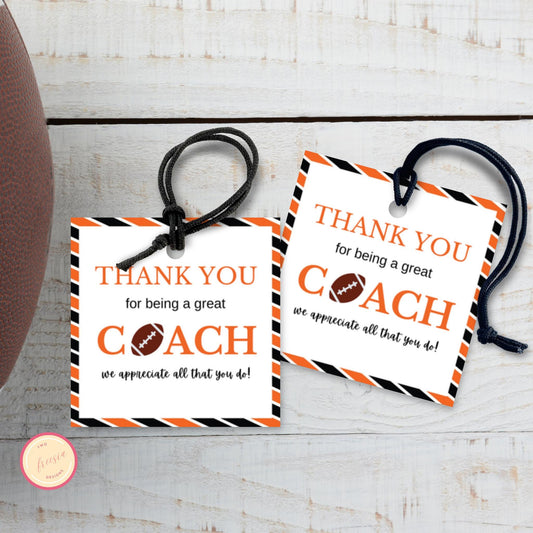 Football Coach Appreciation Tag  - Orange
