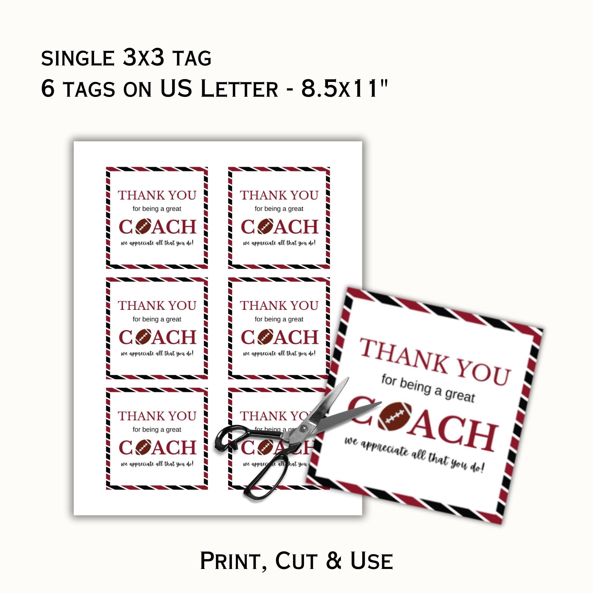 Football Coach Appreciation Tag  - Brown