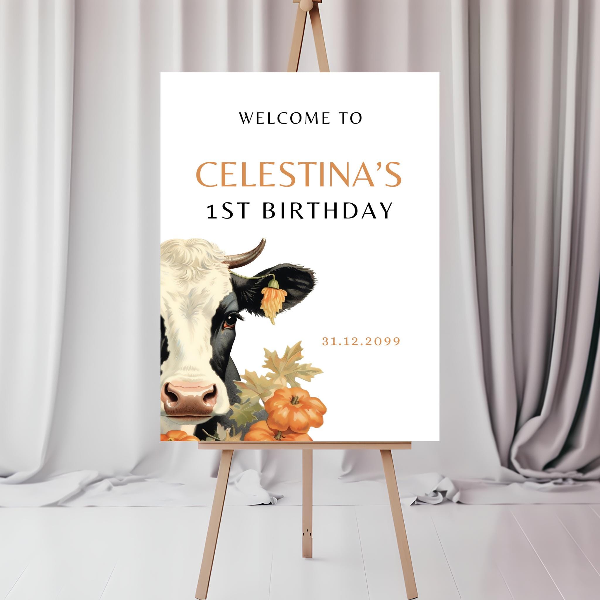 Holy Cow Birthday Party Welcome Sign
