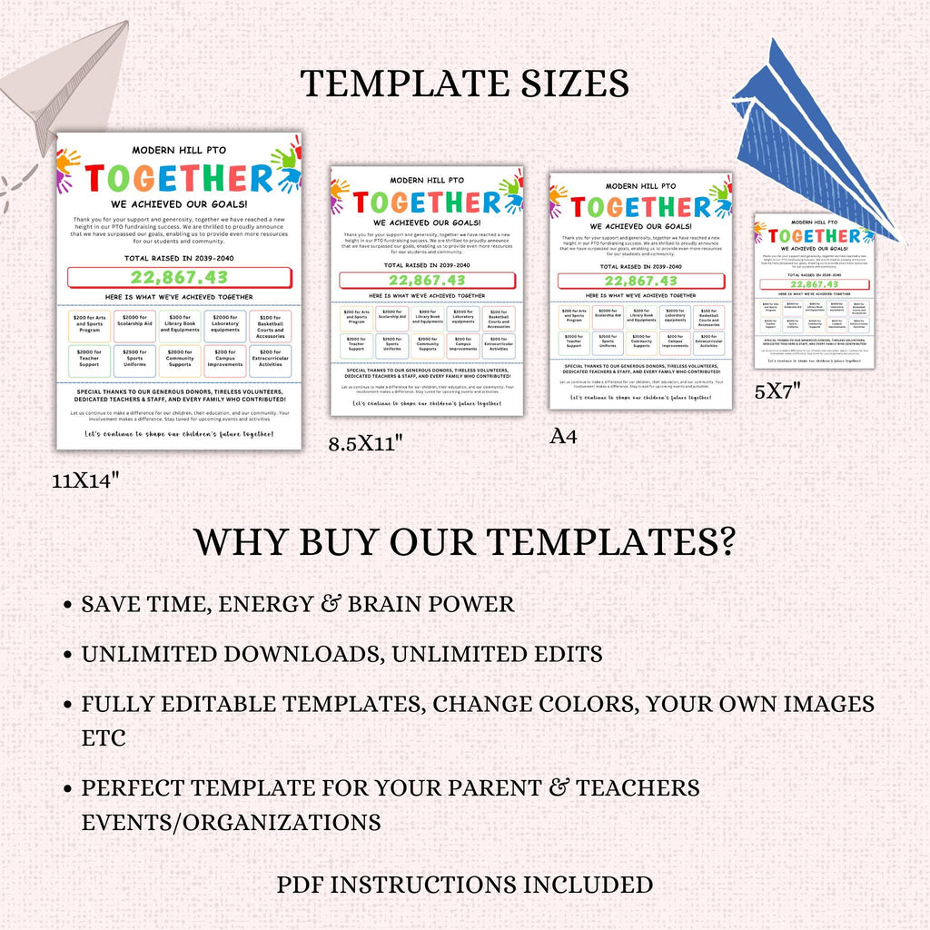 PTO Fundraising Achievement Goal Summary Template