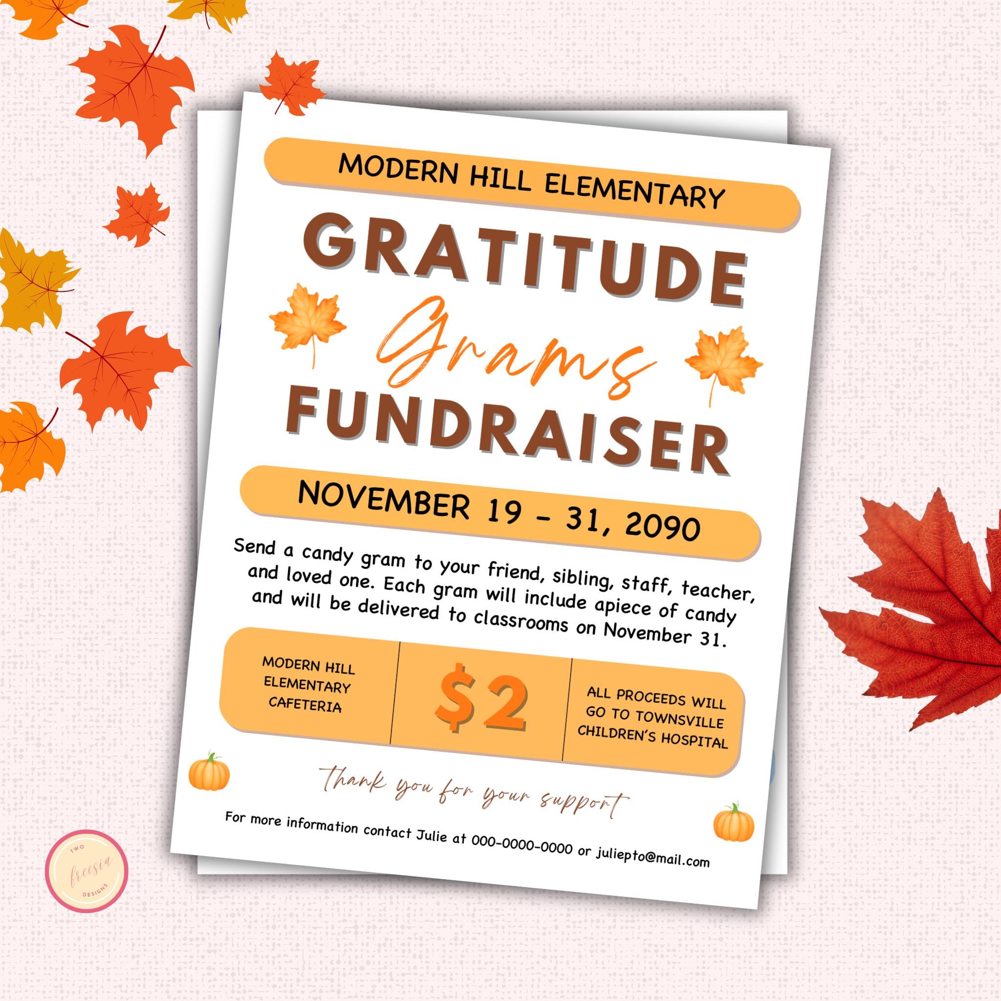 Gratitude Candy Gram Flyer Template