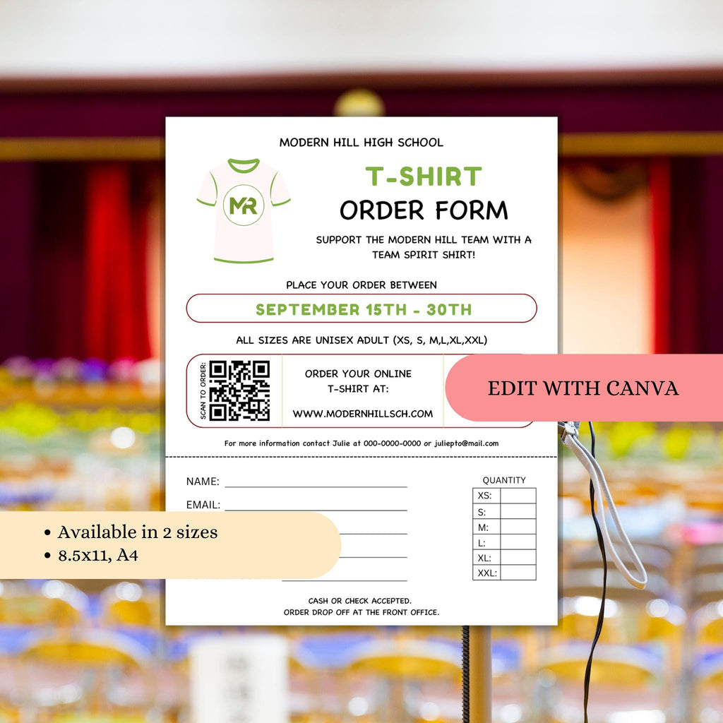 T-shirt Order Form Flyer Template