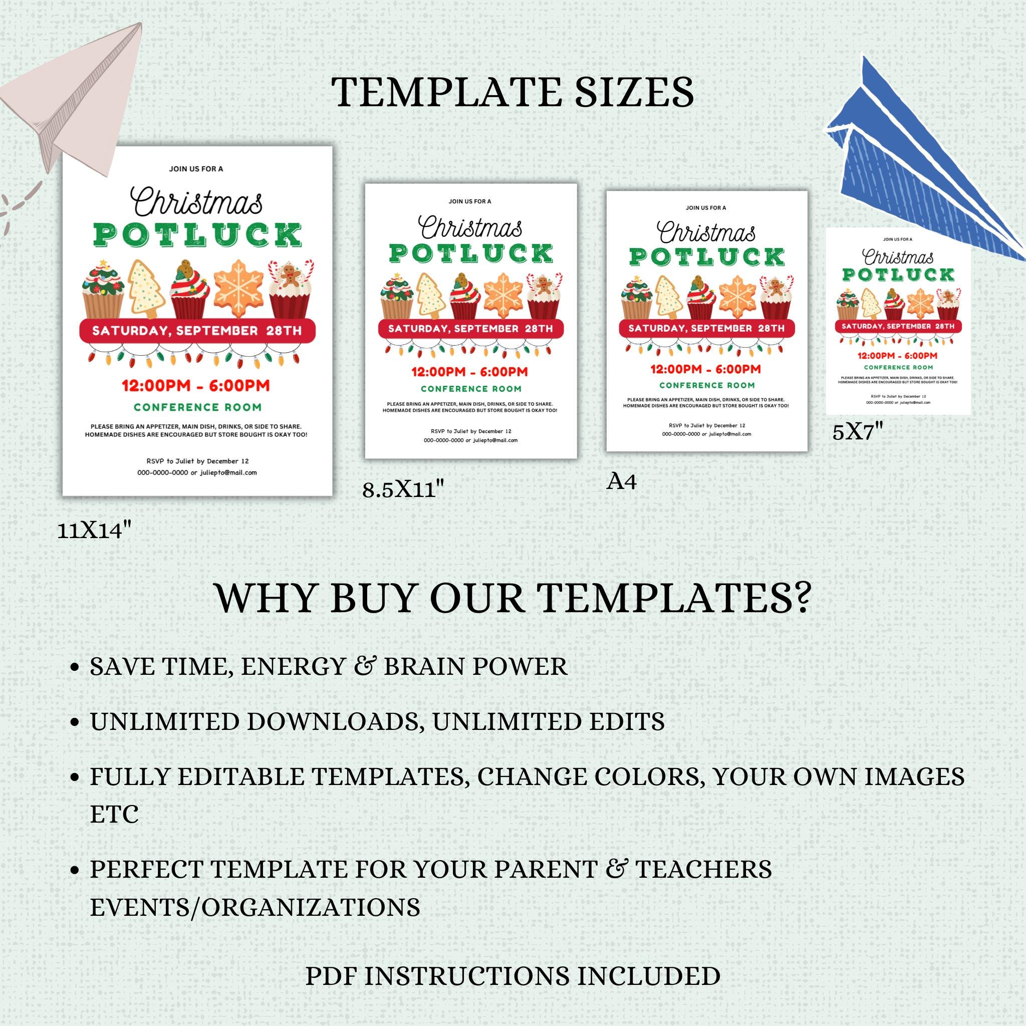 Christmas Potluck Flyer Template