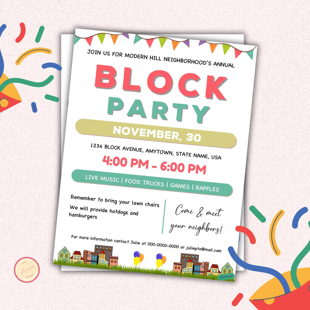 Block Party Flyer Template