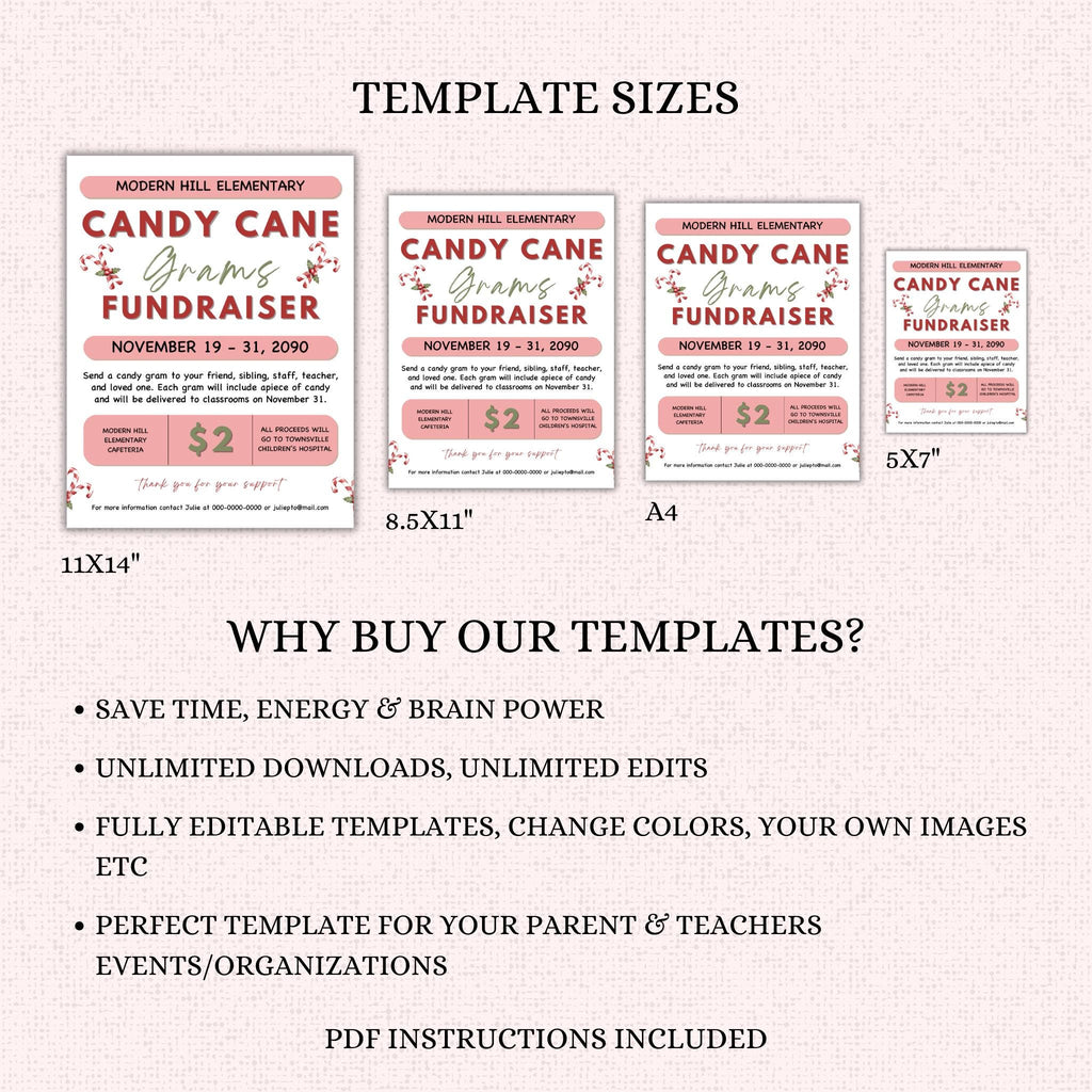 Candy Cane Gram Flyer Template