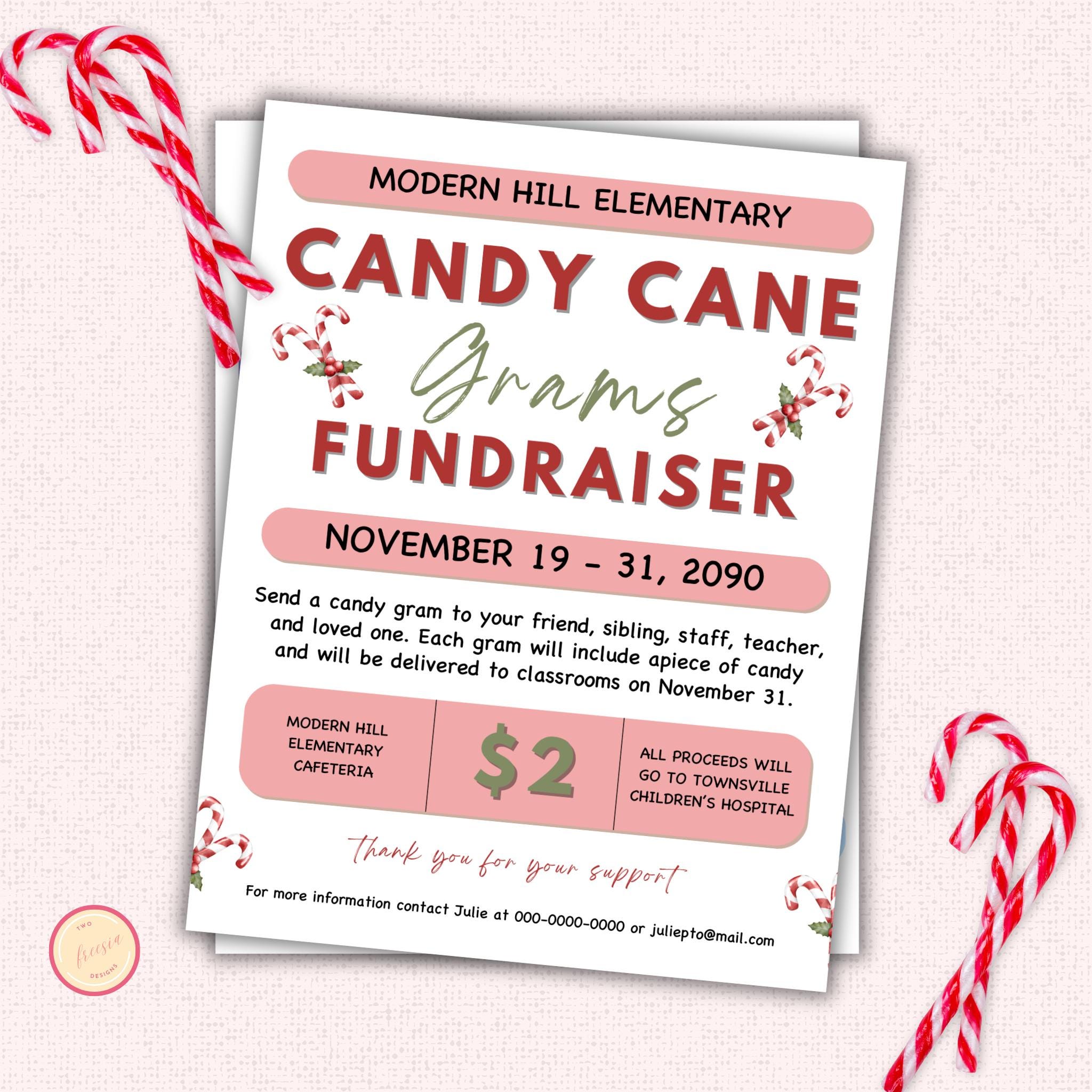 Candy Cane Gram Flyer Template