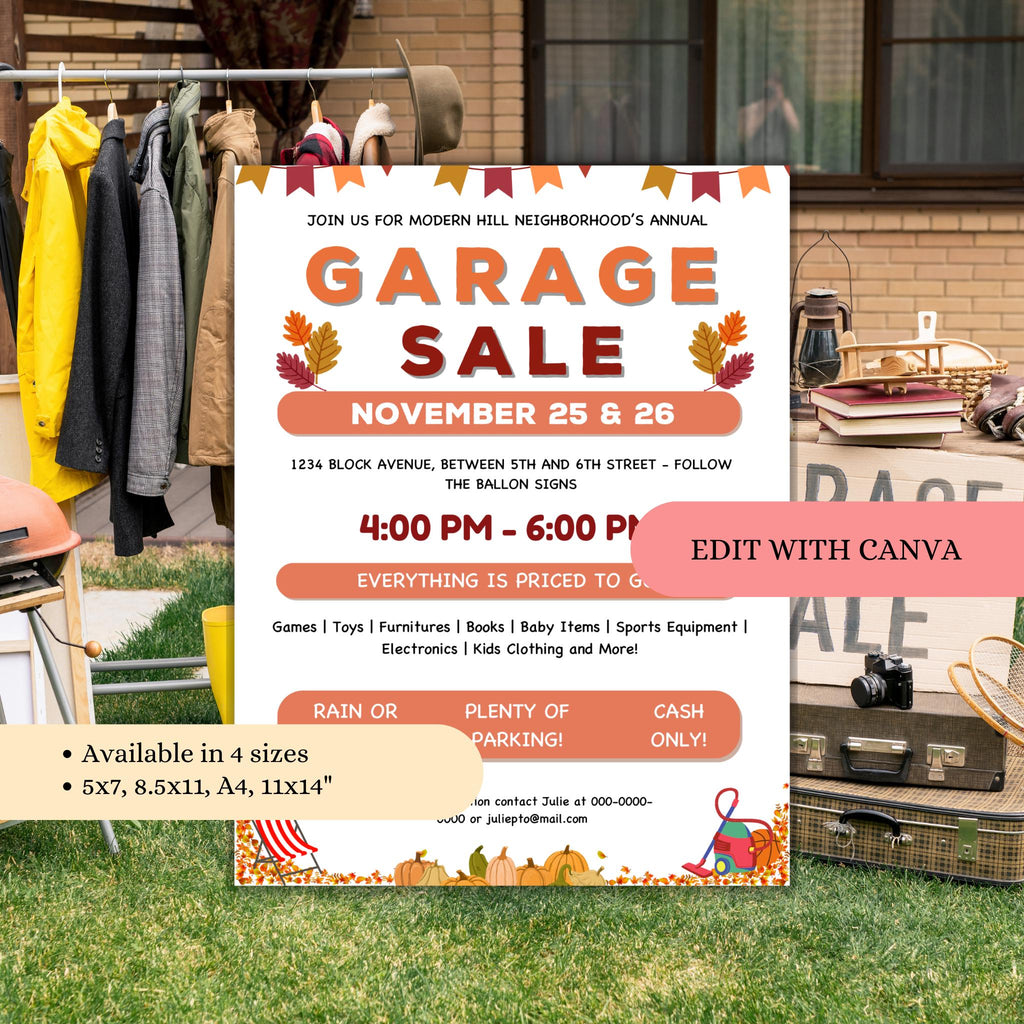 Fall Neighborhood Garage Sale Flyer