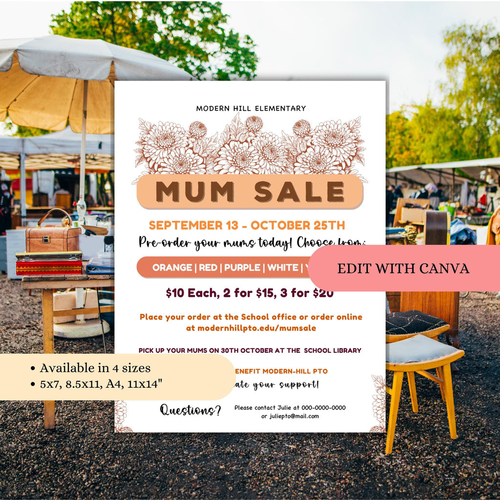 Fall Mum Sale Flyer Template
