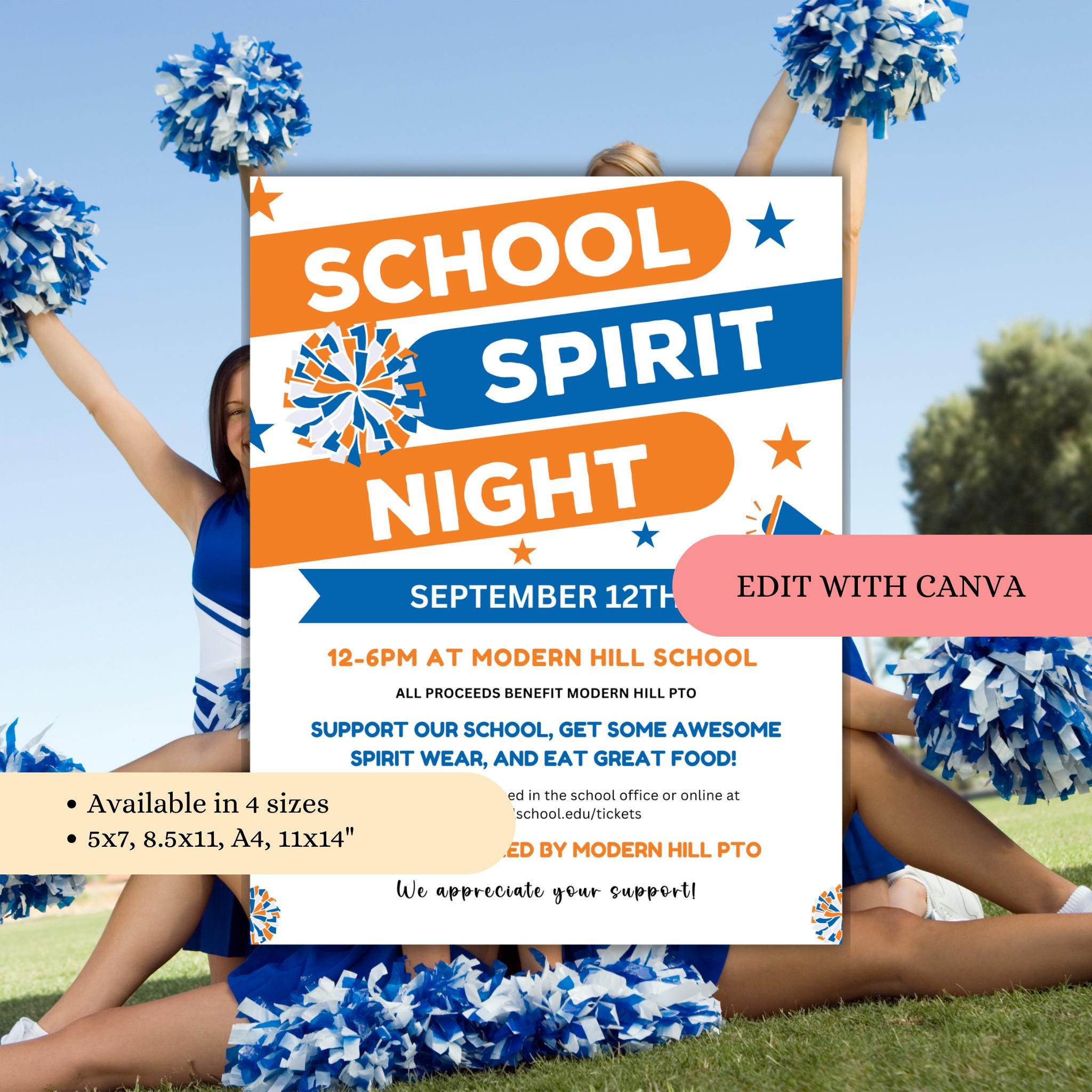 Editable School Spirit Night Flyer