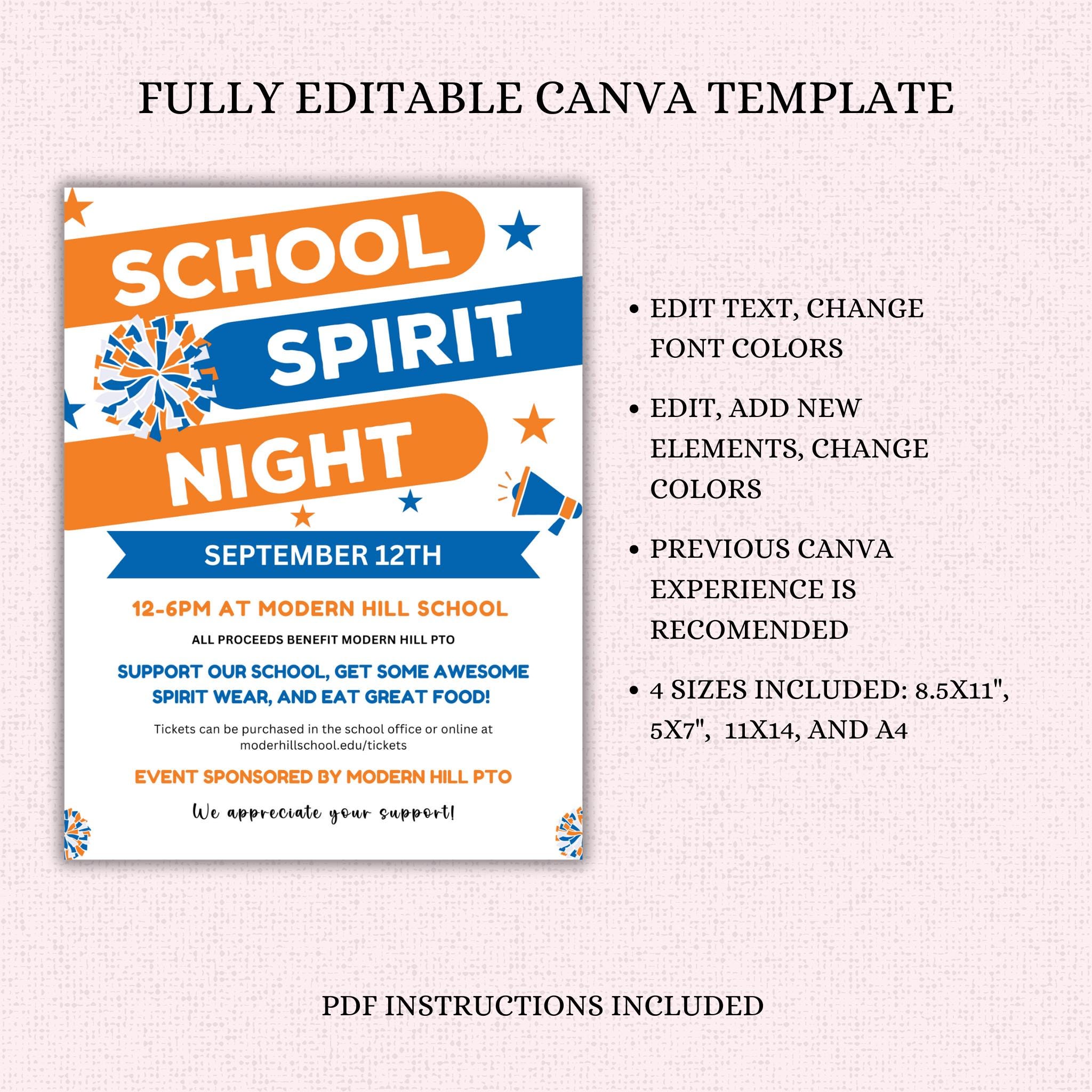 School Spirit Night Flyer Template