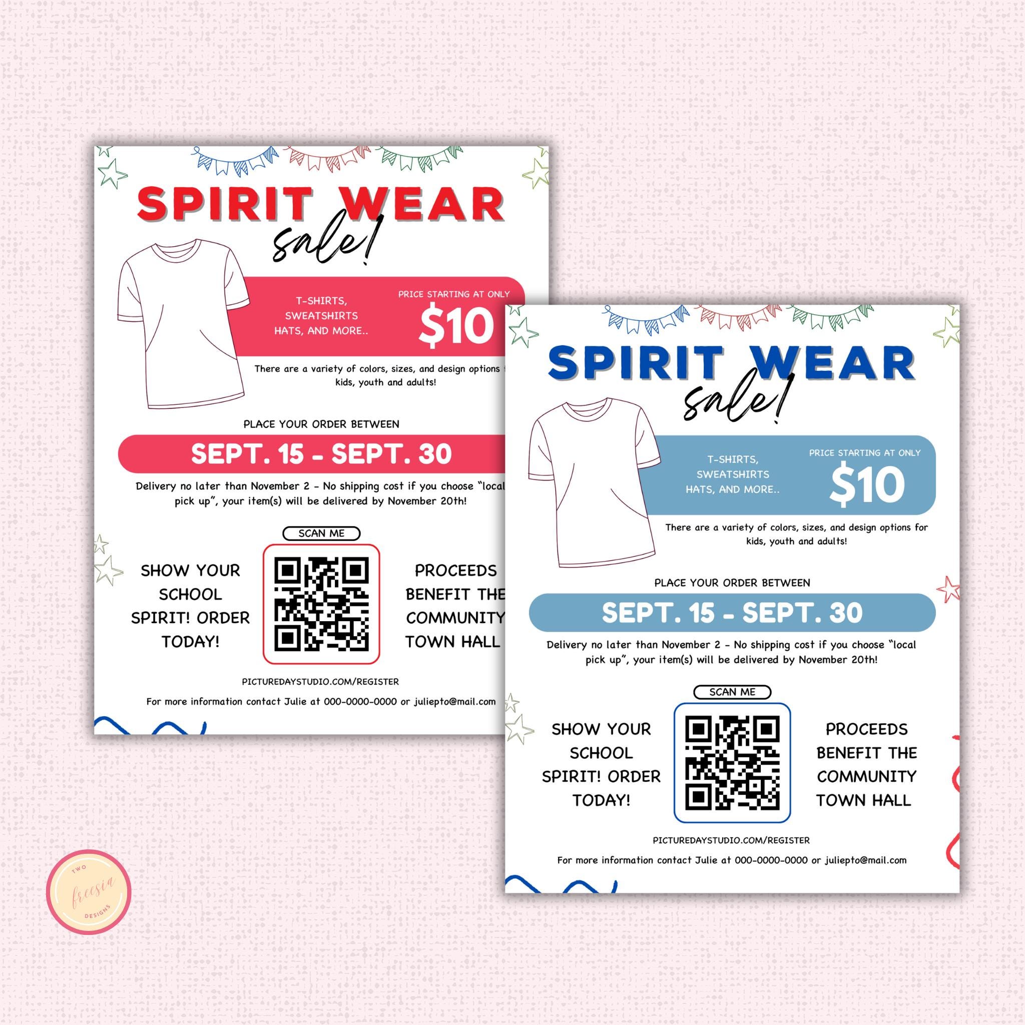 School Spirit Wear Sale Flyer Template