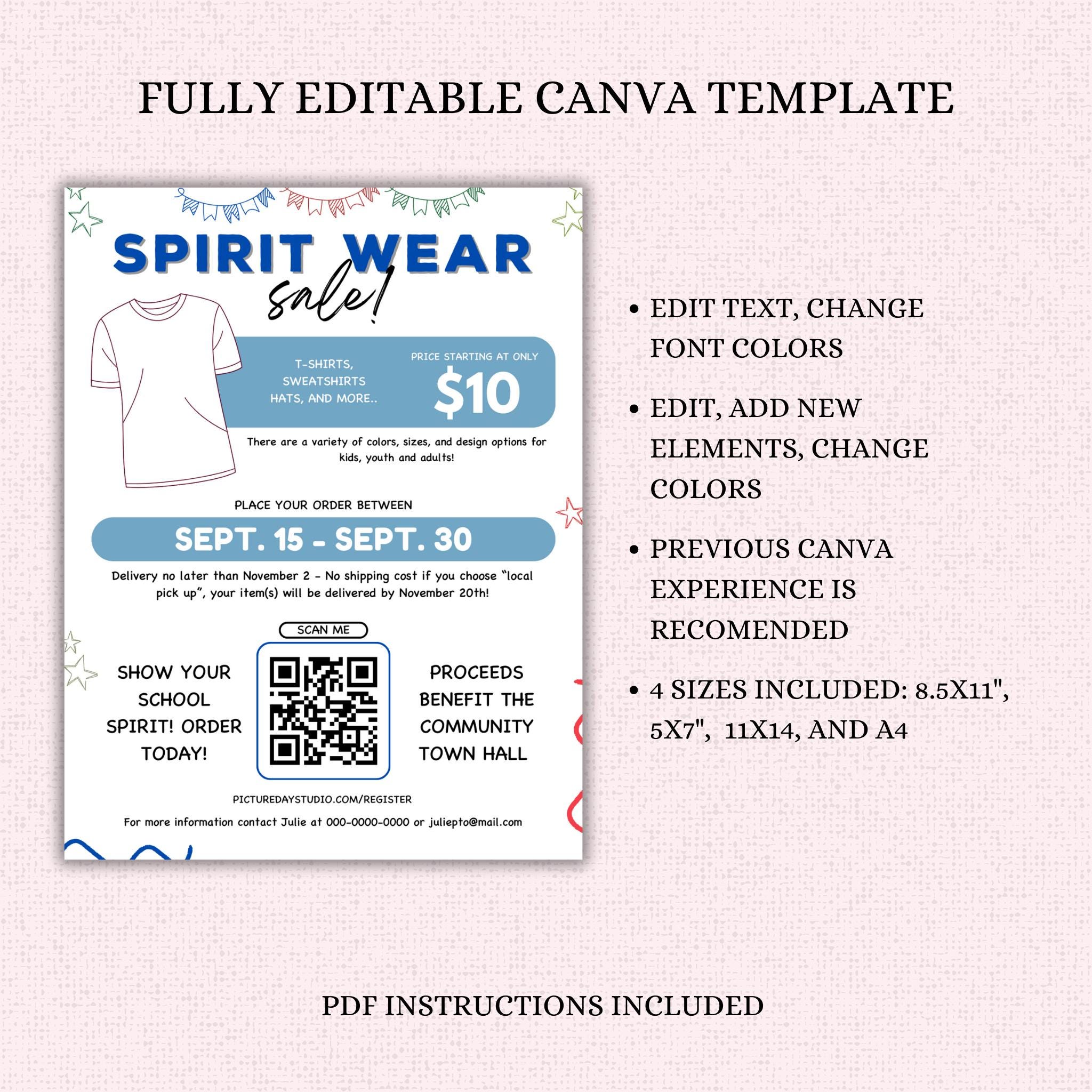 School Spirit Wear Sale Flyer Template