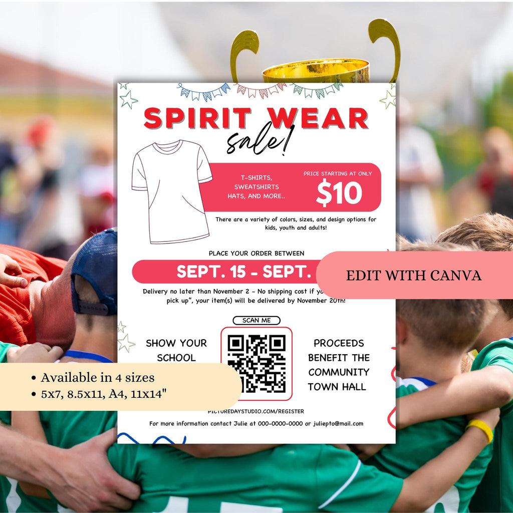 School Spirit Wear Sale Flyer Template