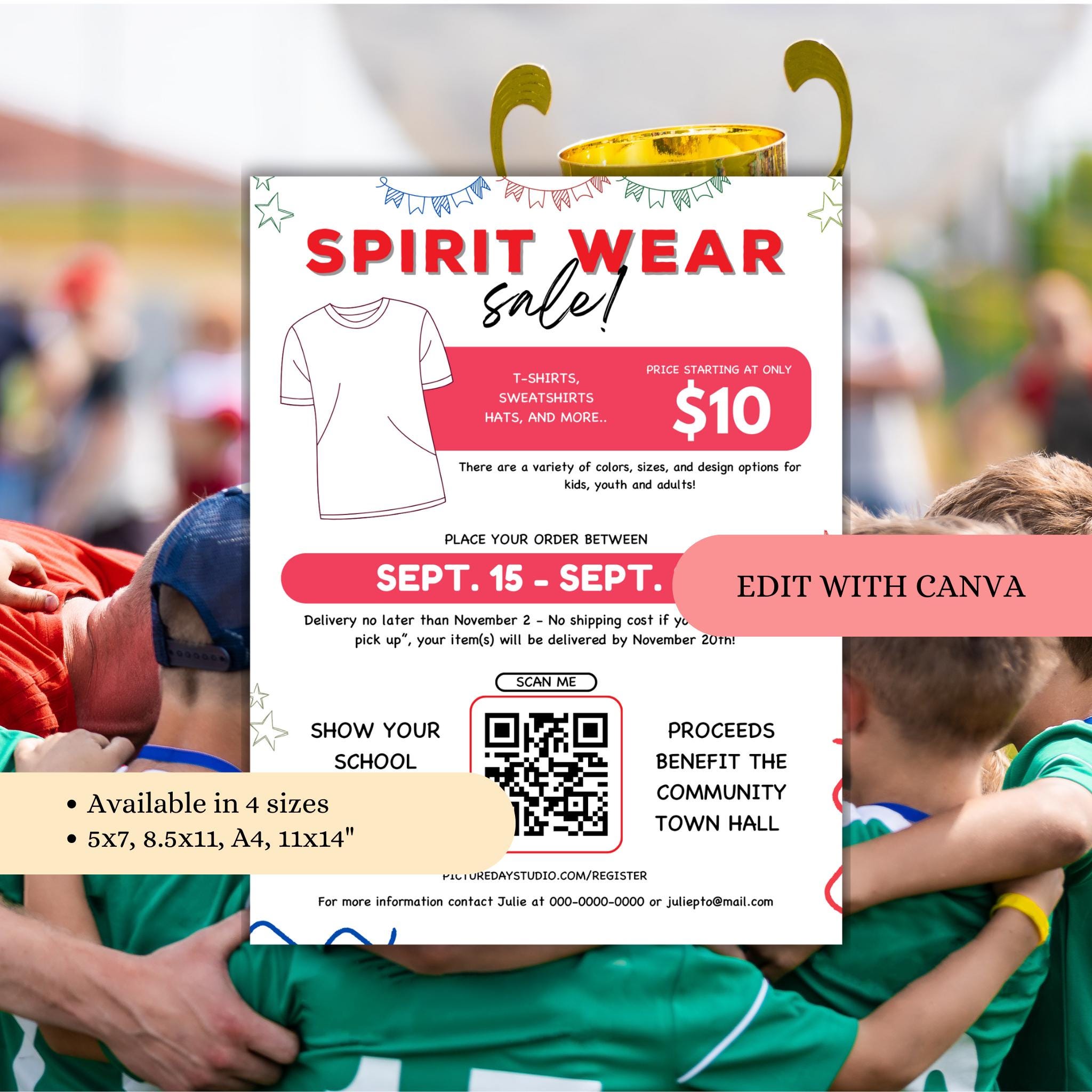 School Spirit Wear Sale Flyer Template