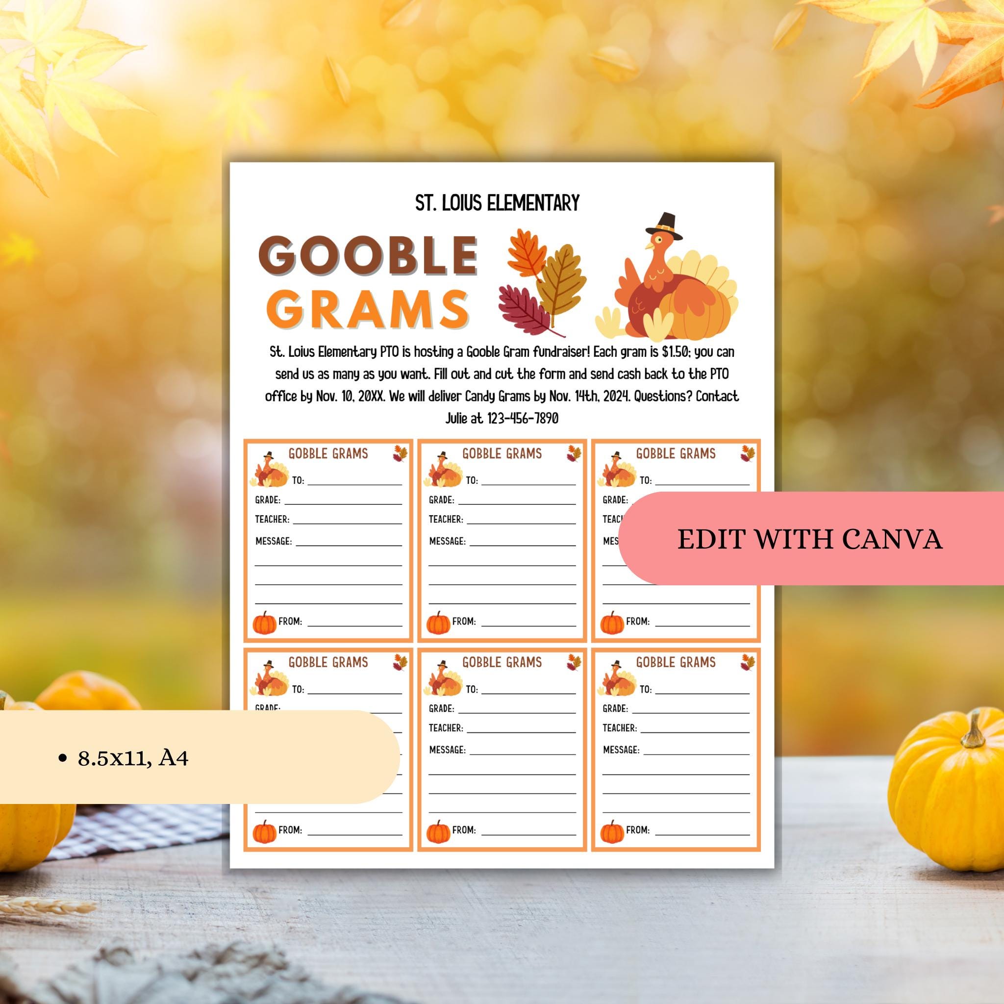Gooble Thanksgiving Gram Flyer Template